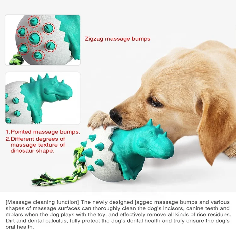 Dinosaur egg pet toy toothbrush resistant silicone plastic dog chew toy