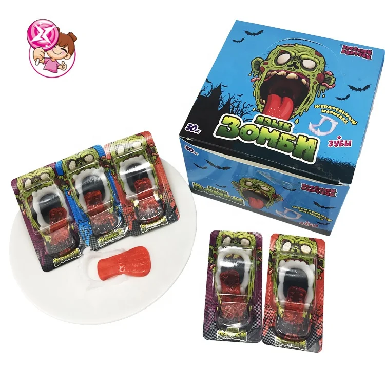 Hot sales Halloween fun toy tongue shaped fruit-flavored fudge candy for kids