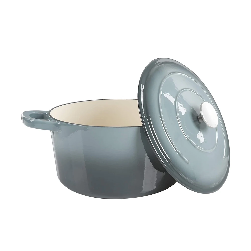 Wholesale Cookware Colorful Enamel Cast Iron Casserole Pots Kitchen Casseroles Round Dutch Oven With Two Ears