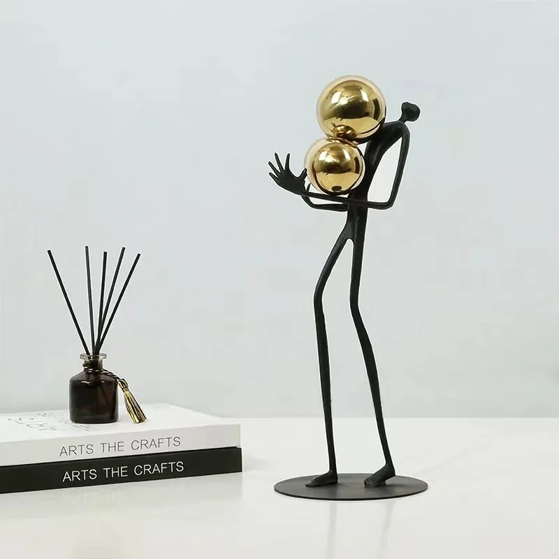 Wholesale 2024 Contemporary Home Decor Metal Ornaments Sculpture desktop Art Creative Statue modern Luxury Decoration