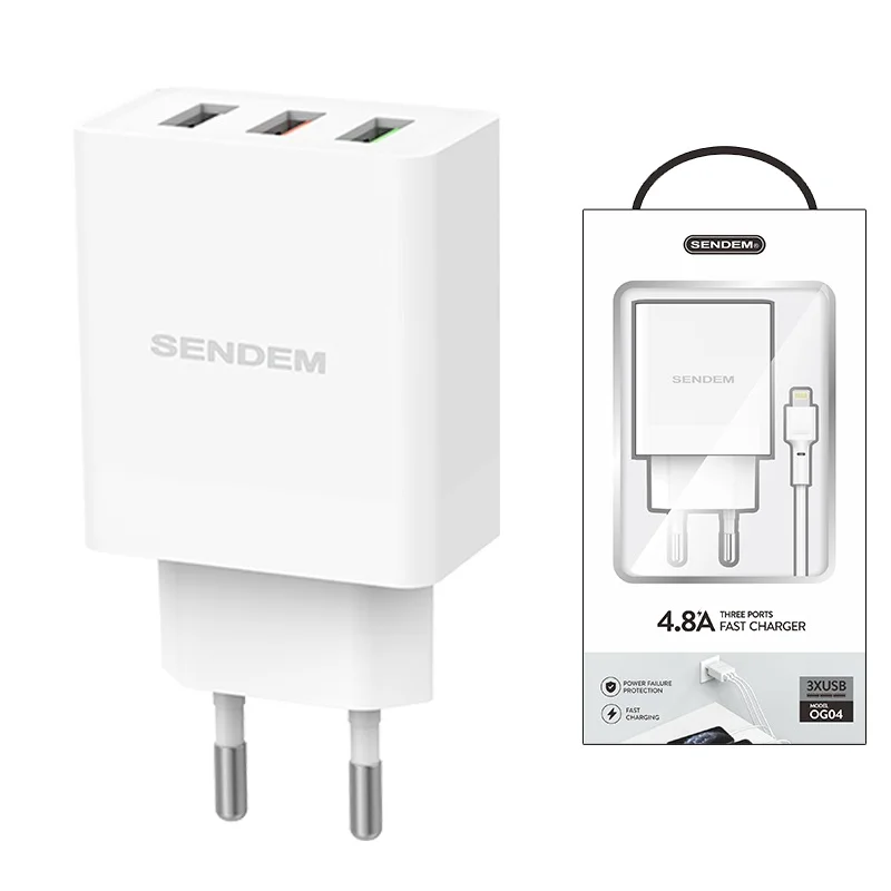 Лидер продаж надежное Сетевое зарядное устройство с 3 USB-портами 4 8 А и вилкой европейского стандарта в