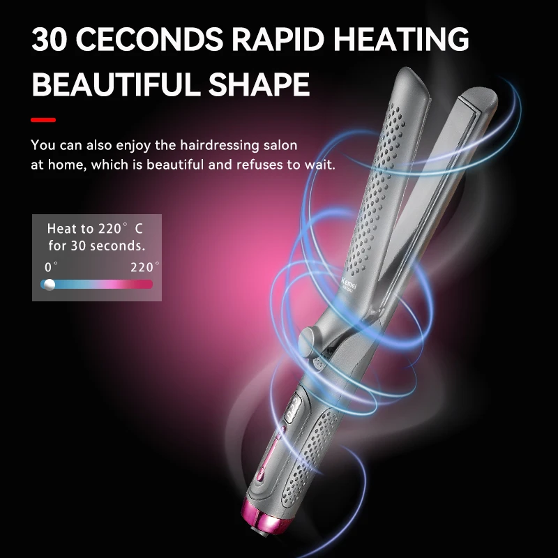 KEMEI km-2843 Negative Ion Flat Iron Infrared Hair Straightener 2 In 1 Curling Iron And Straightener For Hair Styler