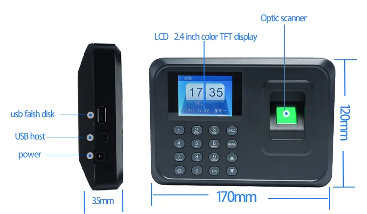 A5 Biometric Time Attendance System Office Employee Time Clock Fingerprint Attendance Machine