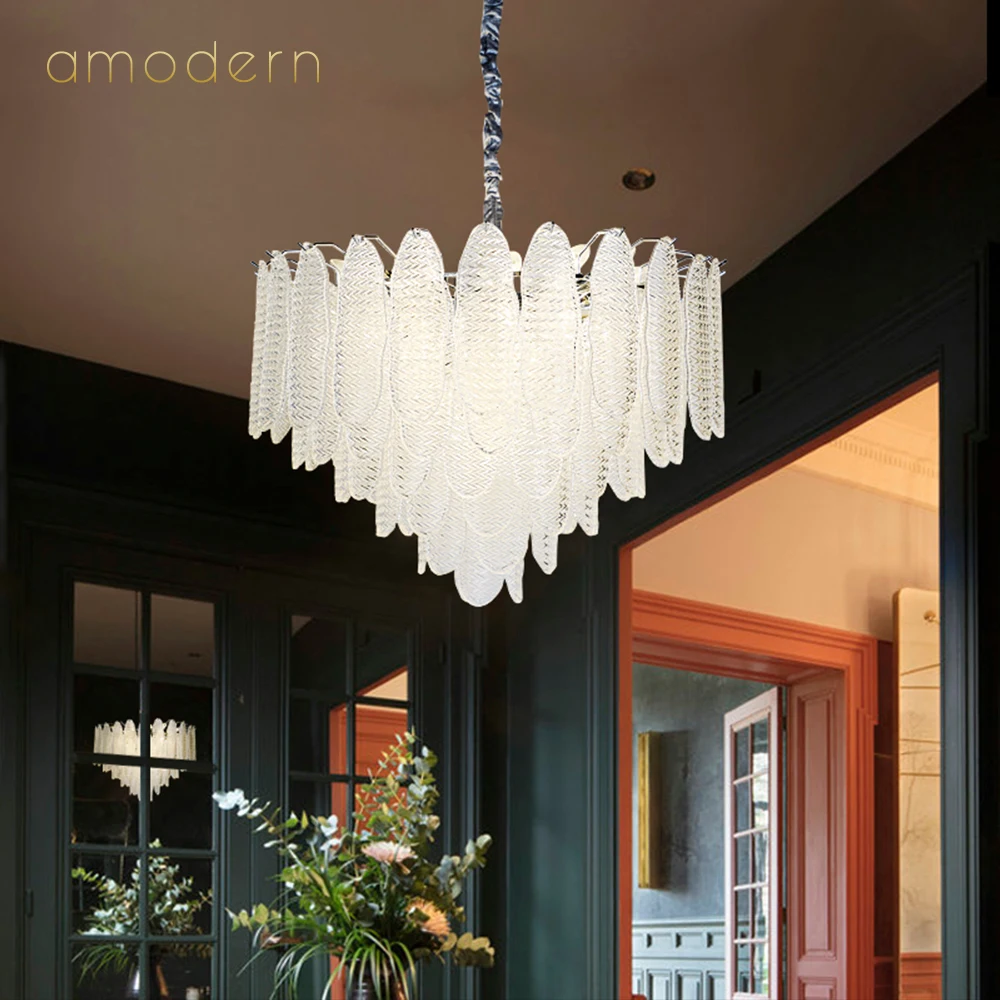 Vintage Style Unique Design Glass Lampshade Fancy Modern Gold And Crystal Pendant Light European Ceiling Lamp Bedroom Chandelier