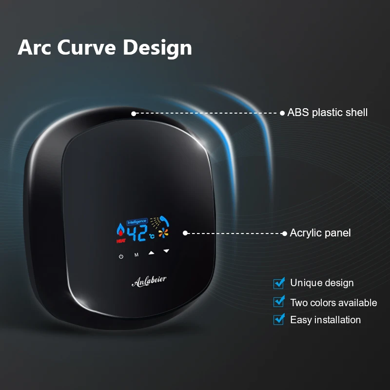 220V Black Multi-Function Instant Water Heater Electric Touch Screen Control Household Hotel Use Hot Sales Plastic Housing 1