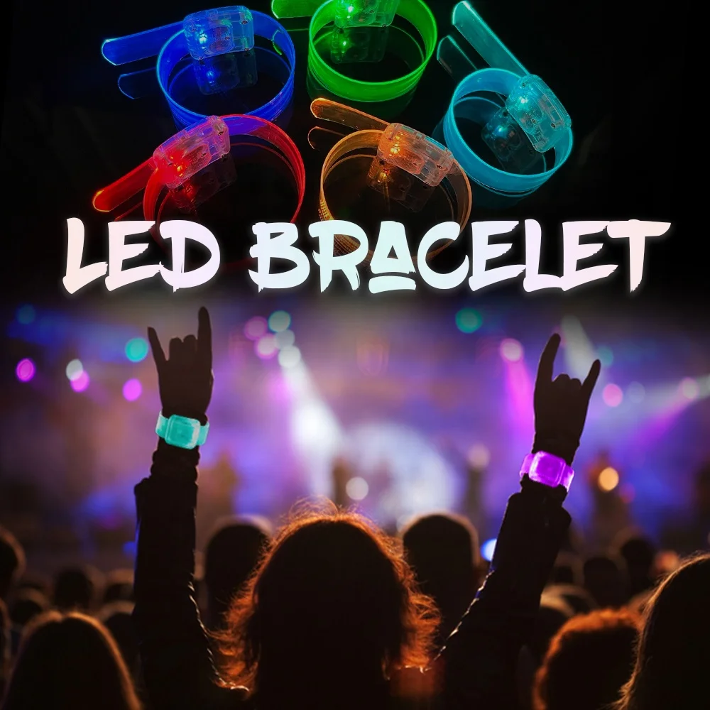 2024 Strong Factory Hot Selling Bar Wedding Celebration Atmosphere Bracelet LED Music Vibration led flashing wrist band Bracelet