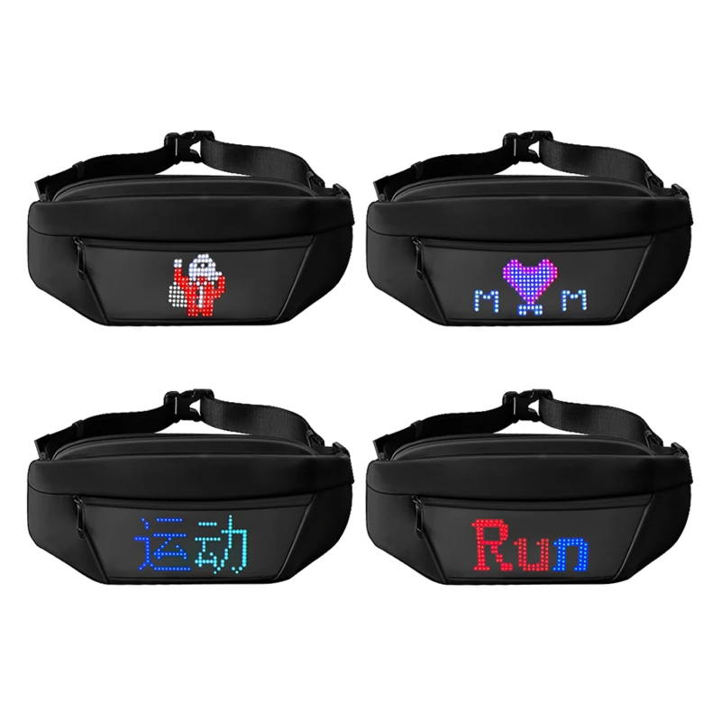 Stylish smart App control led fanny Bag Led Screen led cross Bag max Led Fanny Pack With Led screen Display
