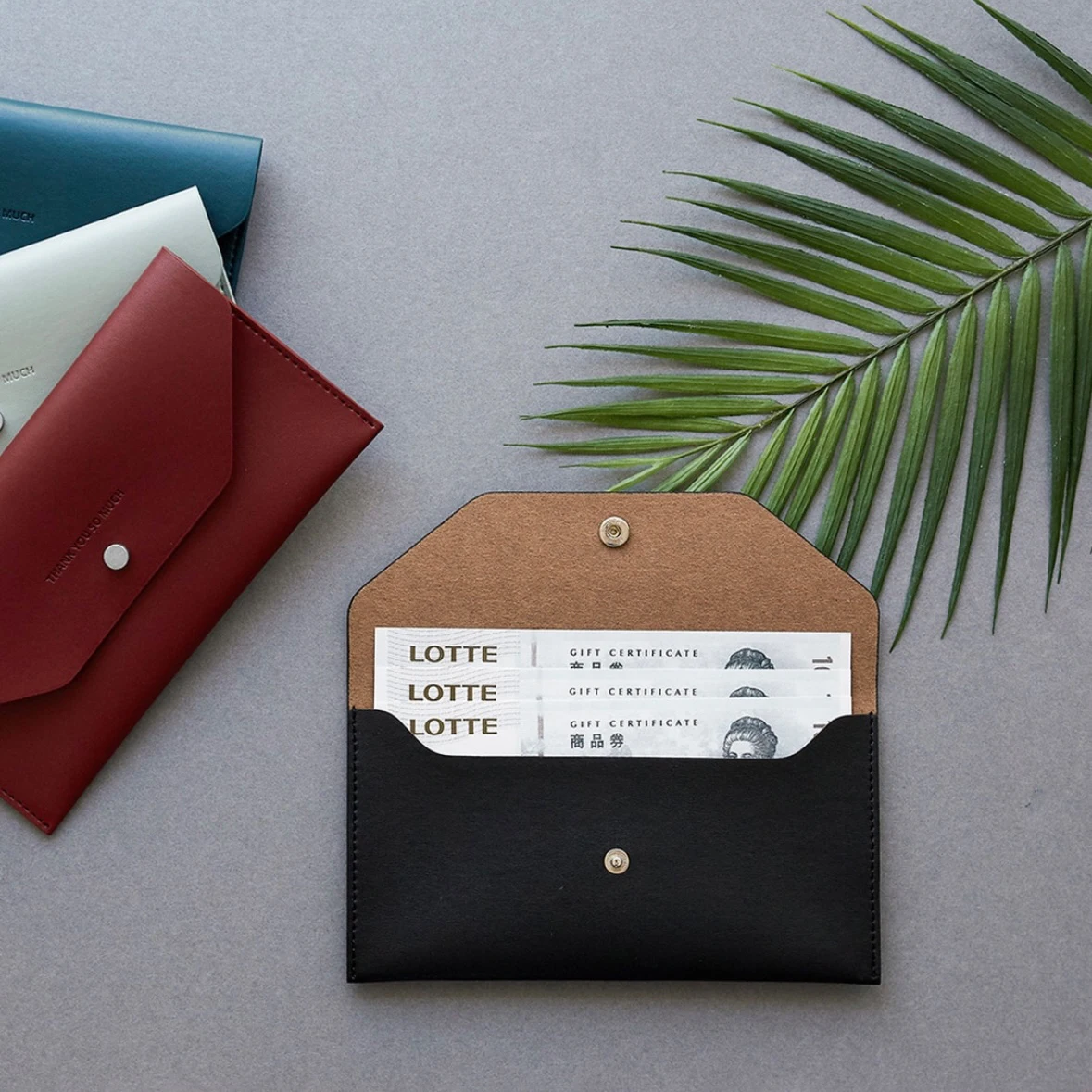 Envelope Wallet PU Leather Reusable Cash Stuffing Wallet Small Money Wallet Holder for Women Men Students Office Bank Envelope