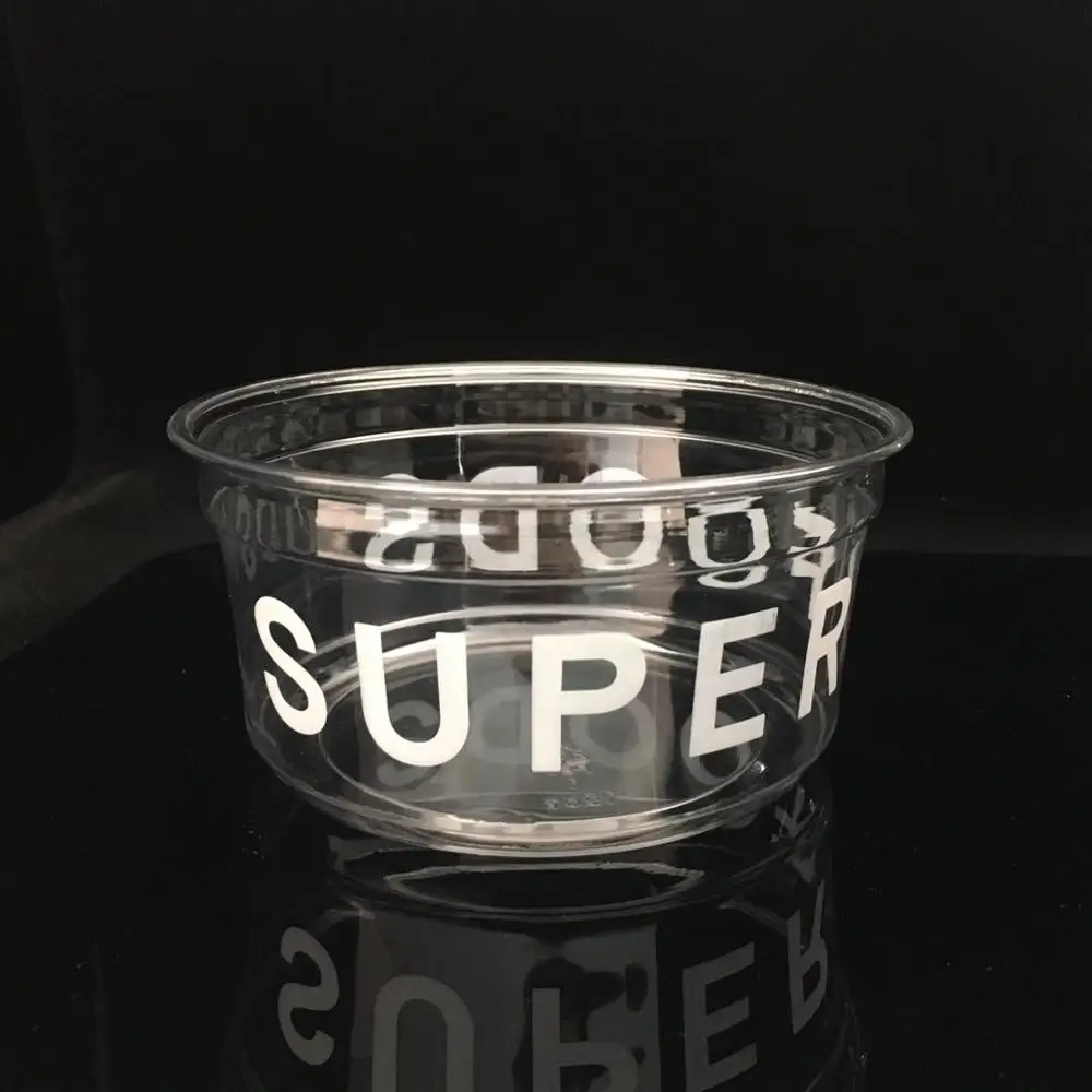 12oz Disposable Take Away Clear Plastic PLA PET Deli Pots Cup 12oz With Insert Lids for custom