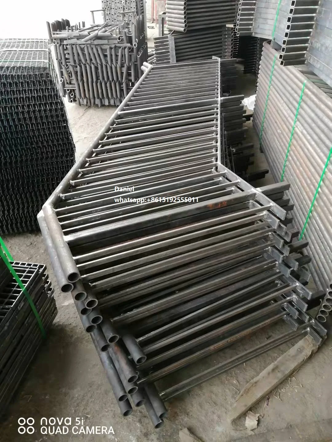 Gi Metal Tube Assemble Stair Railing Balustrade Galvanized Steel Pipe Handrail