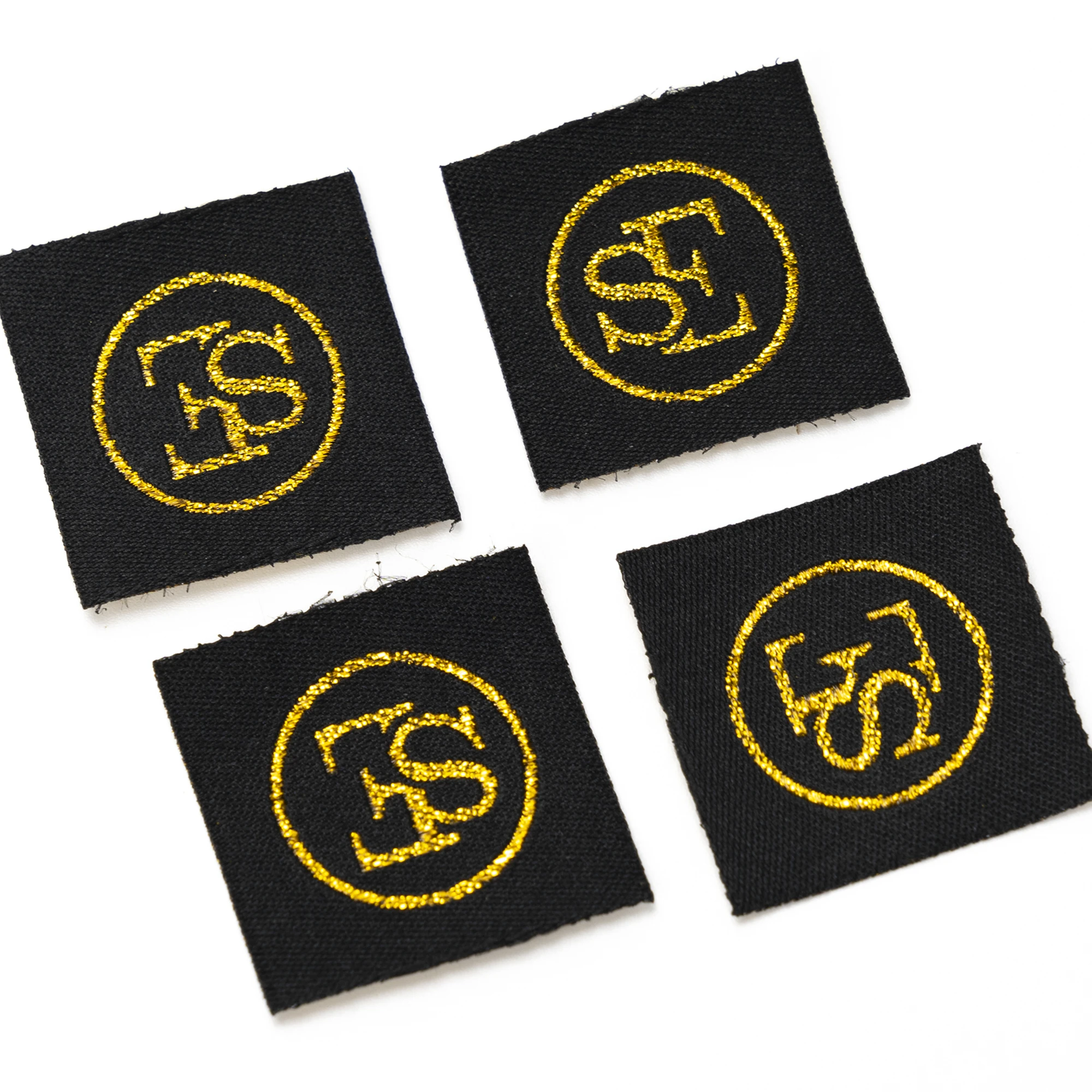 End Fold Organic Cotton Labels Tag Custom Tshirt Private Logo Eco-friendly Fabric Printed Woven Label