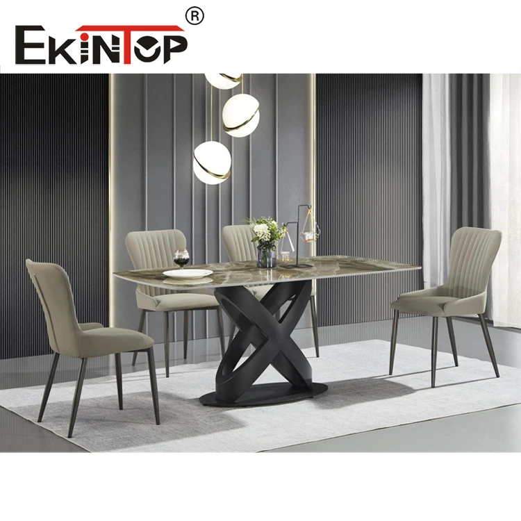 Ekintop luxurious italian dining room table set slate dining table 4 seater