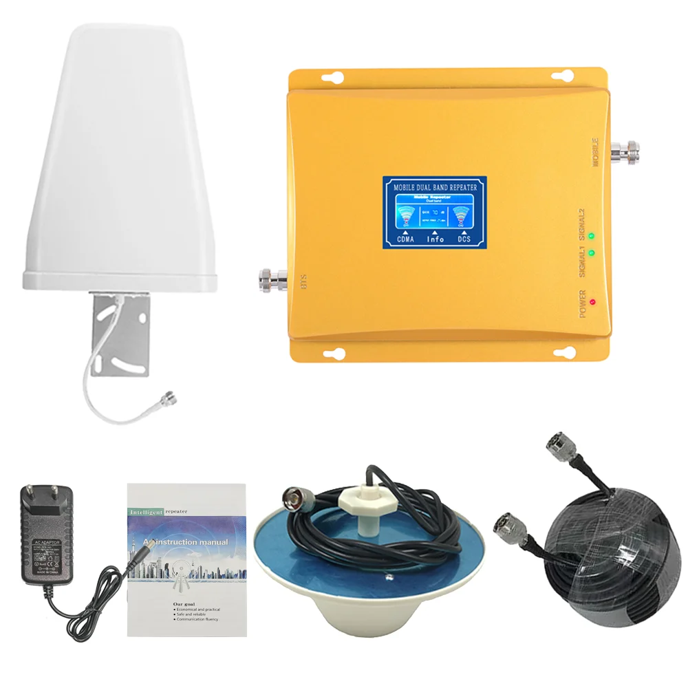 Mobile Signal Repeater Dual Band Cdma 850Mhz Dcs1800Mhz Signal Booster For Office Or Home