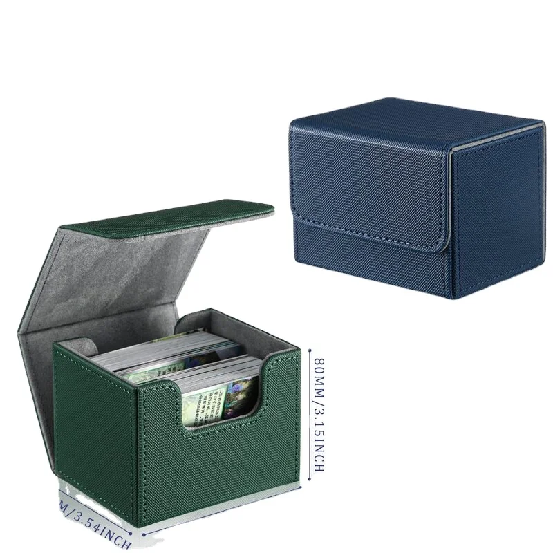 high quality material custom yellow leather tcg card deck box for mtg cards