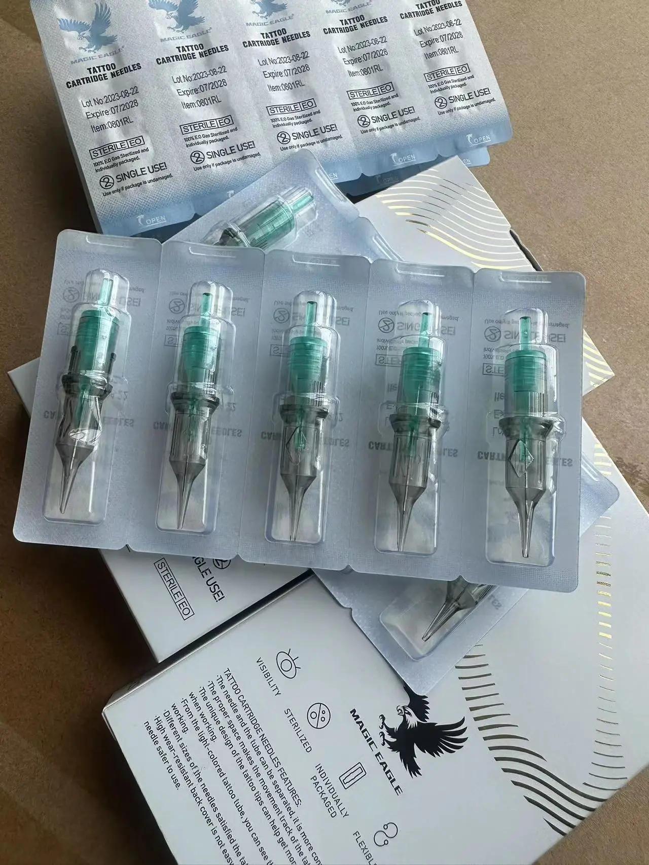2023 Hot Selling 1201RL New Acme 10pcs/box Wholesale OEM High Quality Cartridges Tattoo Needles With Membrane