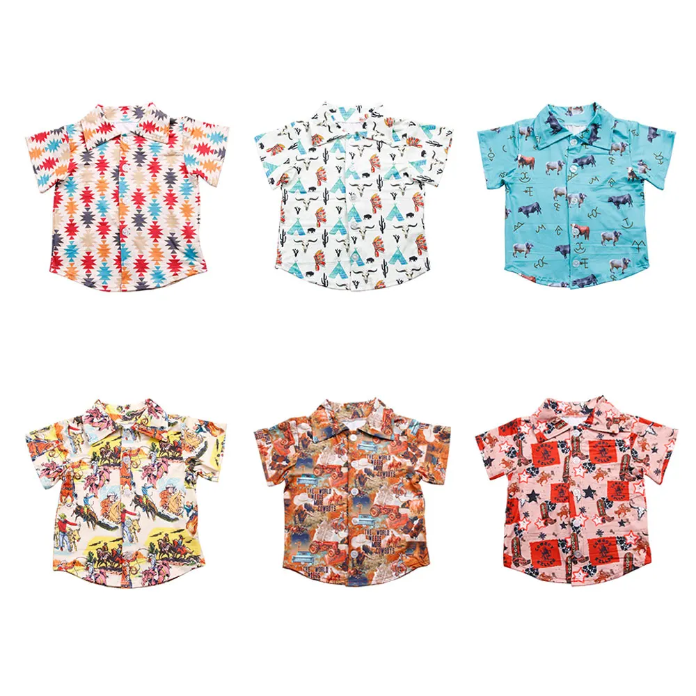JF Little Boy Fashion Tops Summer Clothing Manufacturer Children Clothes Accept Custom Prints Cotton Material Short SleeveShirts