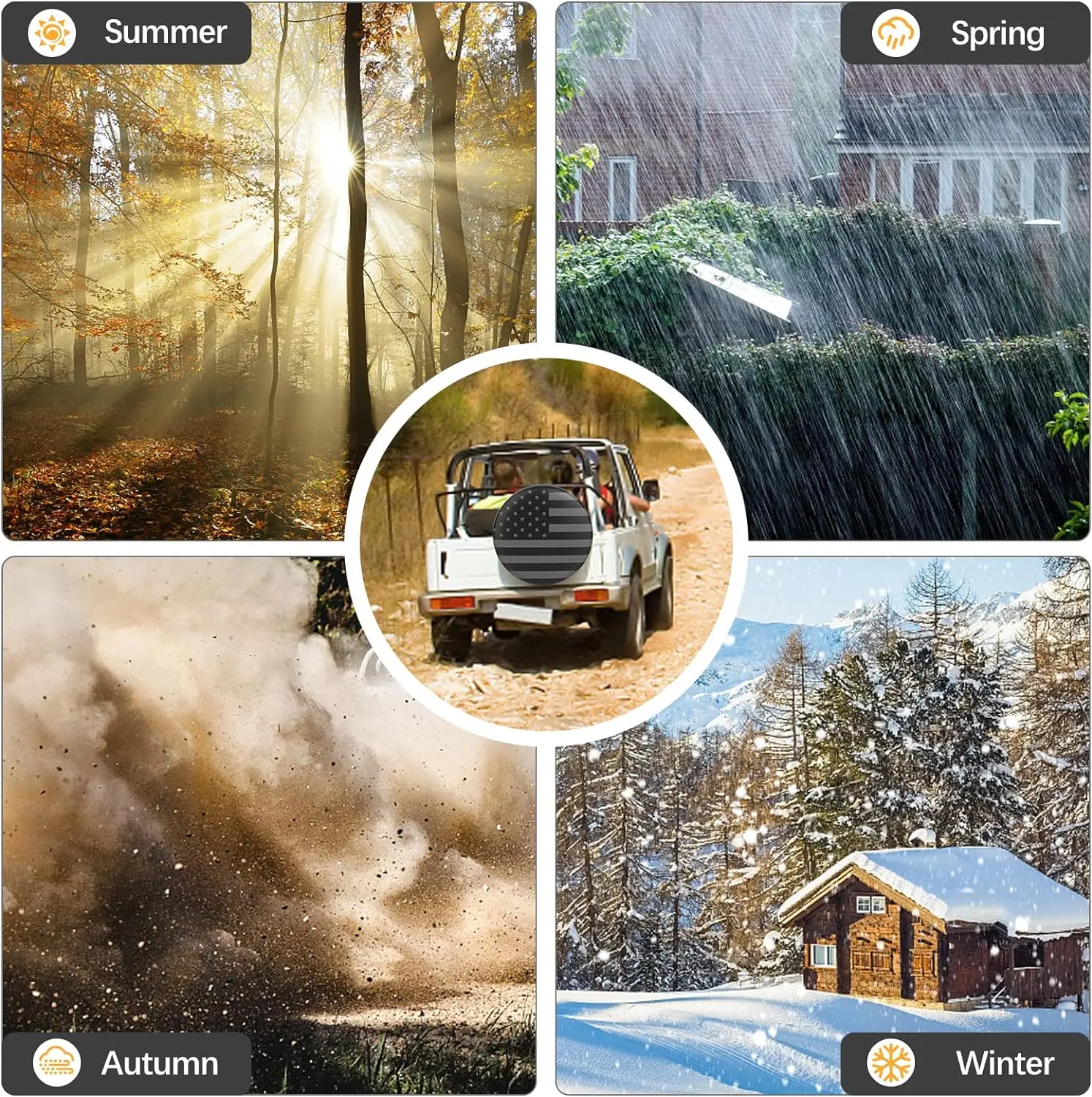 Spare Tire Cover For RV Trailer Waterproof Wheel Cover Camper Spare Tire Cover Fit For Jeep Wrangler RV SUV Truck Travel Trailer