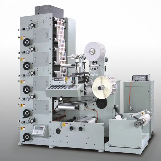 High precision Automatic Roll To Roll Vertical Flexo Label Printing Machine with Die Cut station