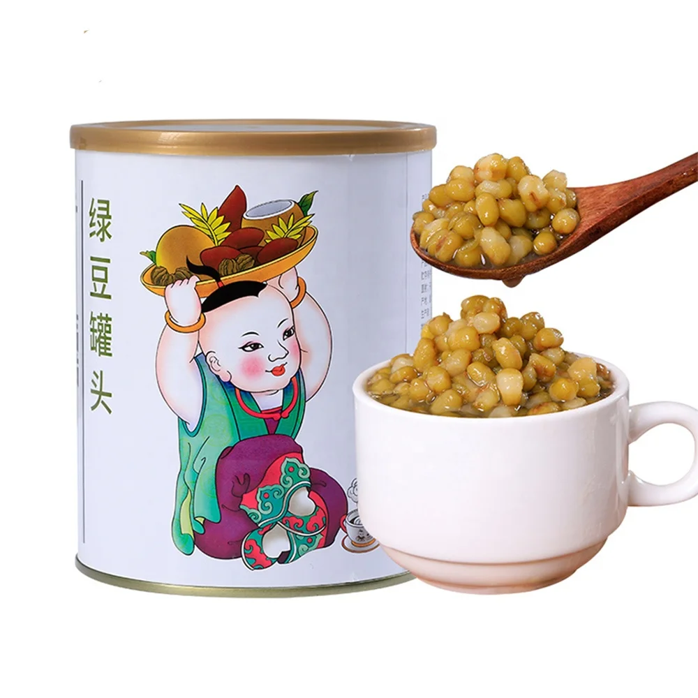 900 г Органические консервированные зеленые бобы мунг, пузырьковый чай, топпинги летом