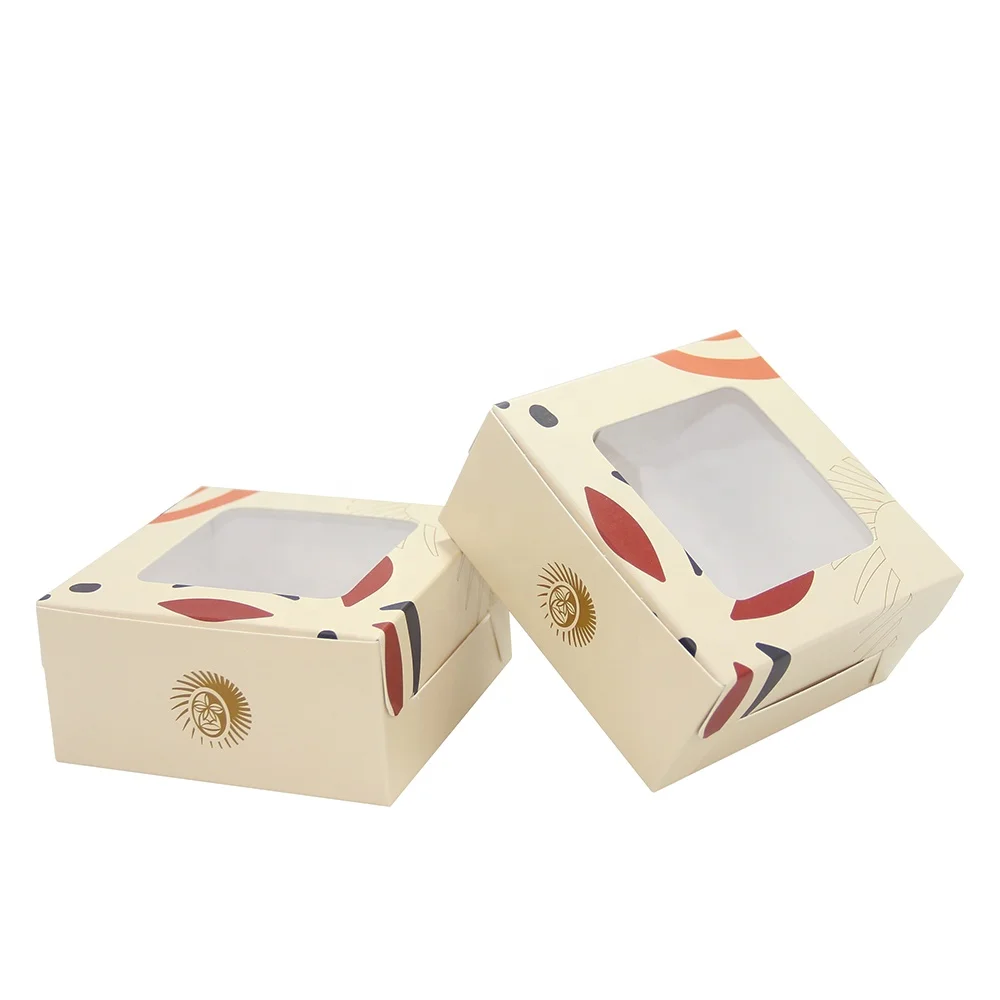 Thick and sturdy kraft paper small giftbox mini dessert cookie chocolates strawberries cake boxes with window