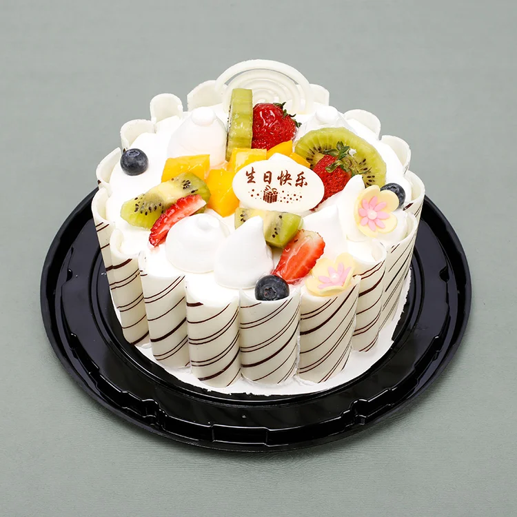 Low Price PET Material Round Plastic Disposable Carriers Cake Containers In Stock Cake Boxes Packaging