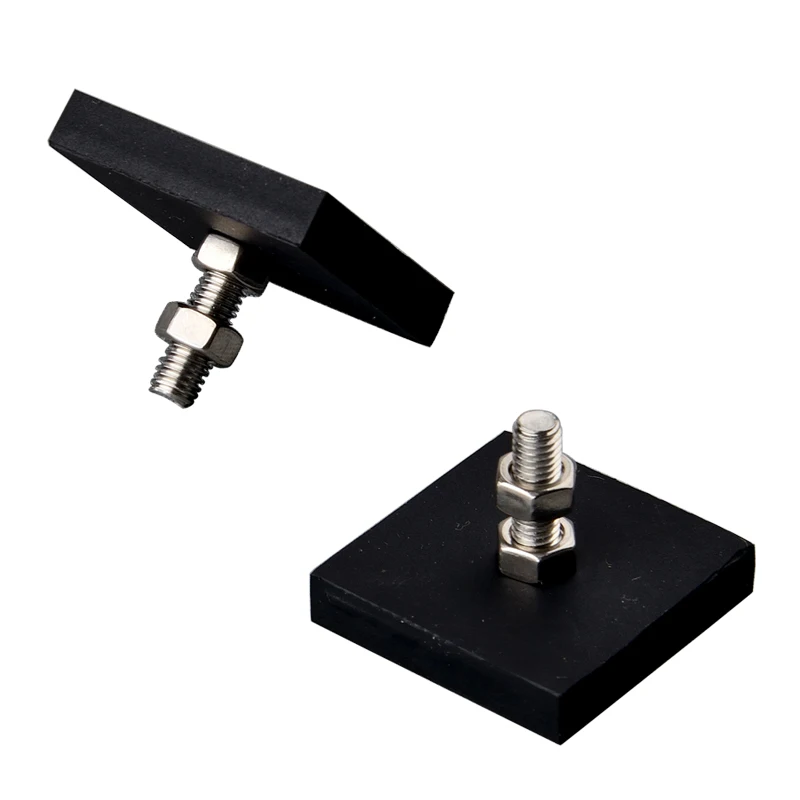 Anti-Scratch Rubber Mounting Cube Magnets Bolt mount 32mm Black Coated Neodymium Magnet N52 M5 Hole