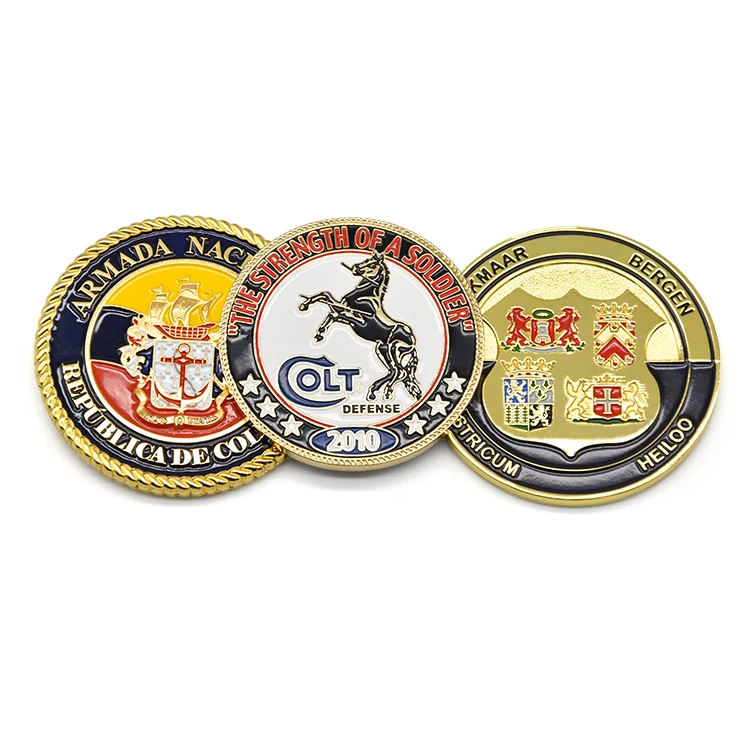 No minimum wholesale cheap custom gold plating metal coin