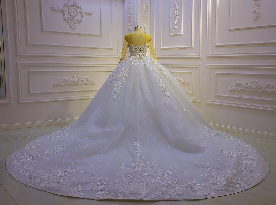 Wholesale China Latest Design Long Sleeve Lace Beaded Embroidery Boho Wedding Dress