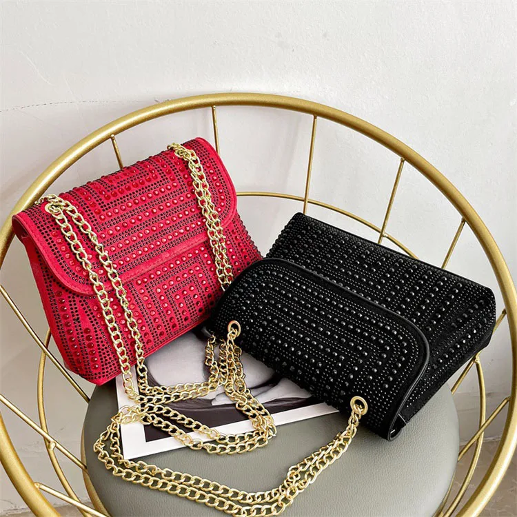 2024 new fashion rivet personality small fragrance style one shoulder ladies crossbody small square messenger bag