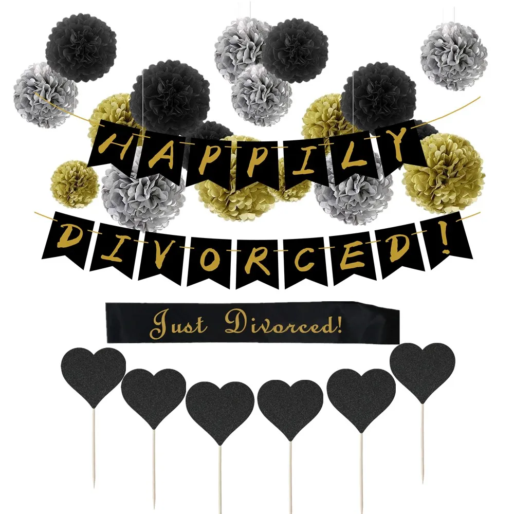 Happily Divorced Banner Divorced Party Decorations Divorce Theme Decor