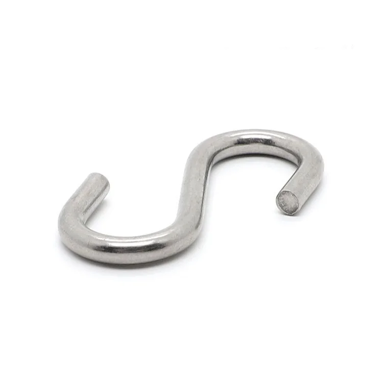 Customized S hook 304 Stainless steel hardware high polished asymmetric S hook