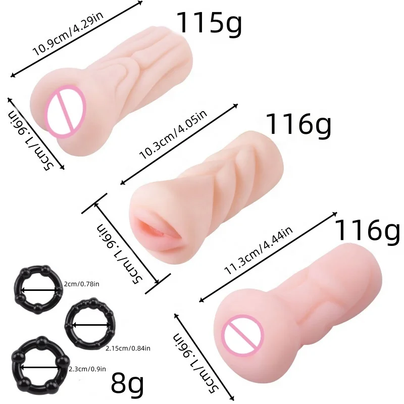 pocket pussy masturbator sex toy male masturbators sex pack of 3 pocket pussies sex toys for men