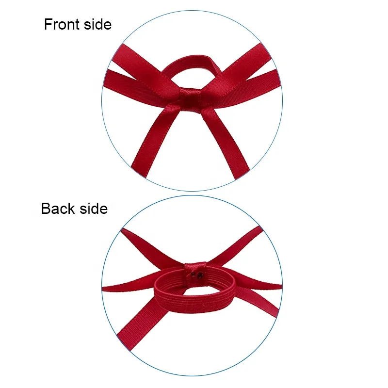 E-Magic High Quality Packing Bow Eco Friendly Small Bow With Elastic Rubber Band Perfume Bottle Ribbon Bow