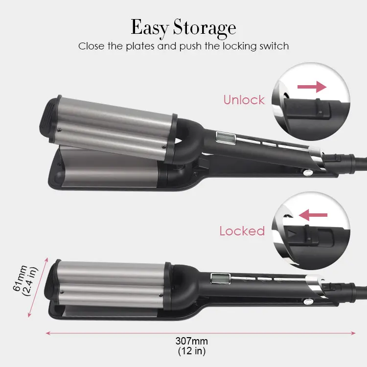 Brazilian Hair Curling Iron Wave Artist Deep Waver for Beachy Waves