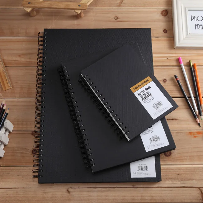 Wire Hardcover Sketchbook, A5, POTENTATE Drawing Paper, Acid Free, Travel Journals for Ink, Pencil, Acrylic