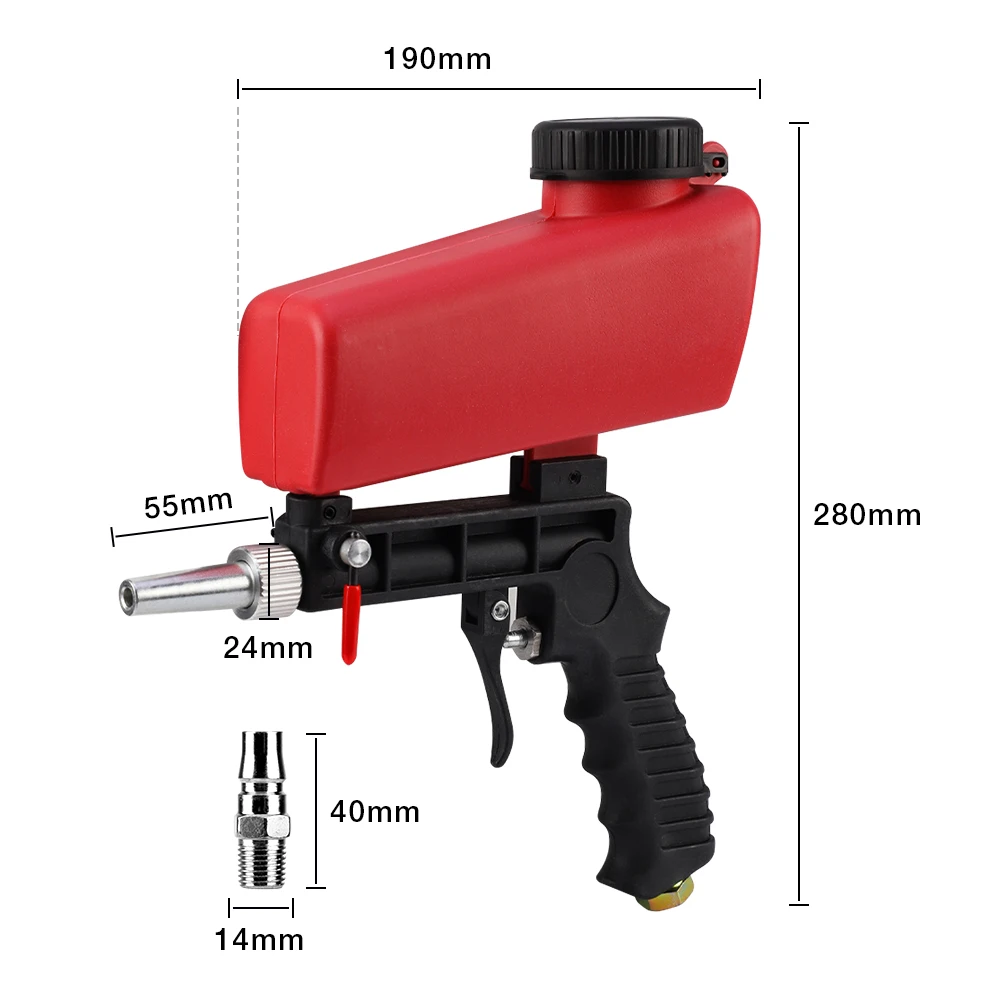 Abrasive Blasting Handheld Pneumatic Anti-Rust Sandblaster Protection Sand Gravity Sandblasting Gun Mini Air Tools