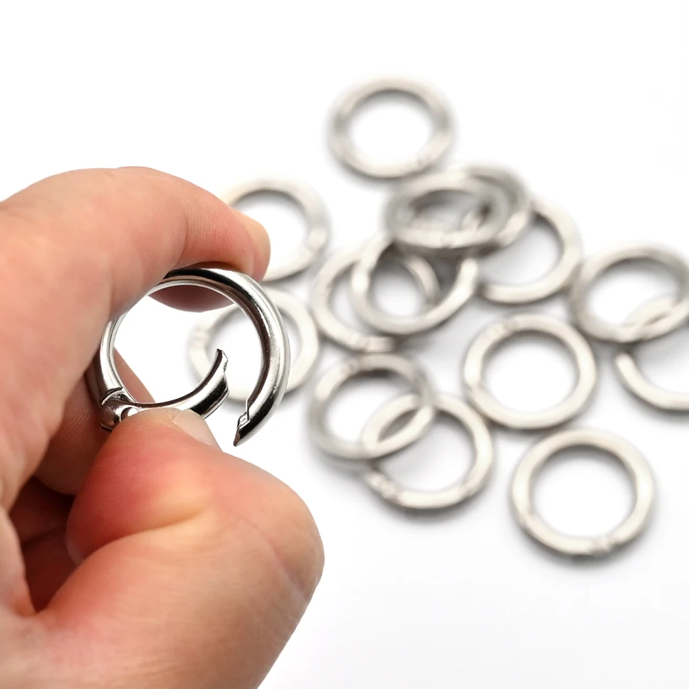 25mm Gate O Ring Round Carabiner Metal Key Snap Clip Trigger Spring Keyring Buckle