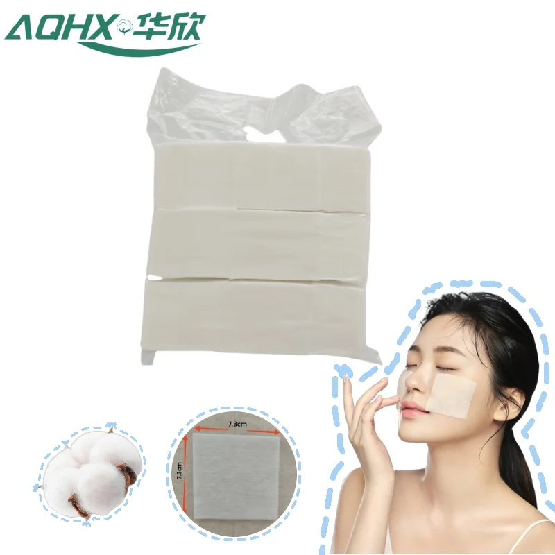 OEM Disposable Square Cotton Pads Facial Make Up Remover Wipes 3 Layers Cosmetic Cotton Pads 2024 New product launch