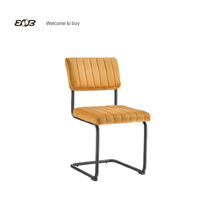 Velvet dining chair a comfortable supple chair with metallic legs