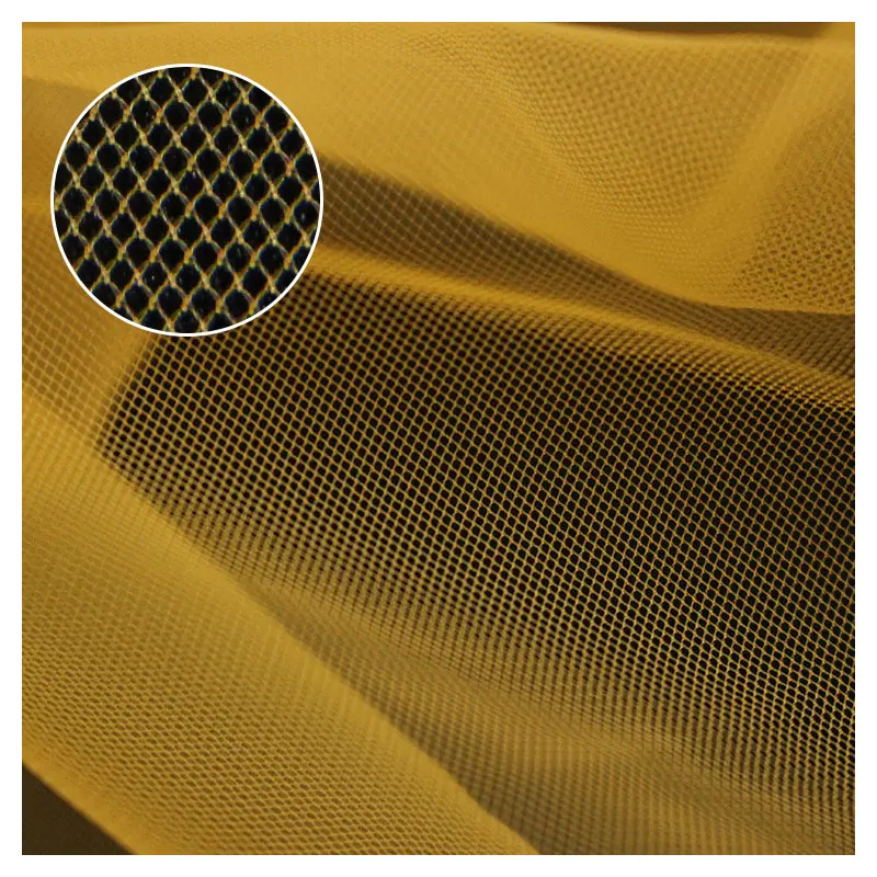 Free Sample Fine Holes Breathable Soft 100% Nylon Rhombus Tulle Fabric For Garment