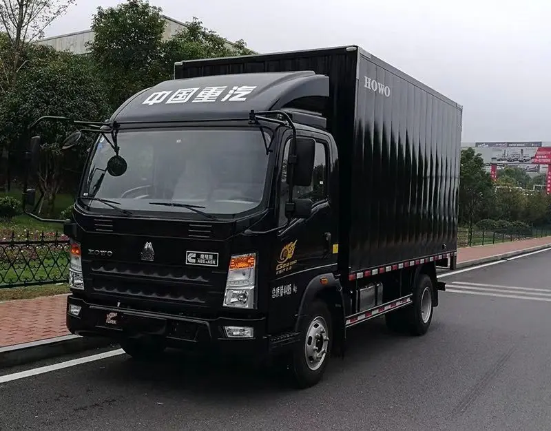 Howo second hand 5 tons loading weight van mini cargo trucks