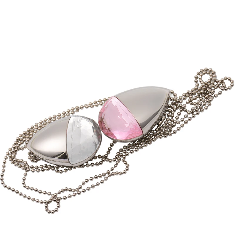 Crystal Diamond Love Heart With Chain Usb Flash Drive Pendrive 4gb 8gb 32gb 128gb Crystal Necklace Pendrive