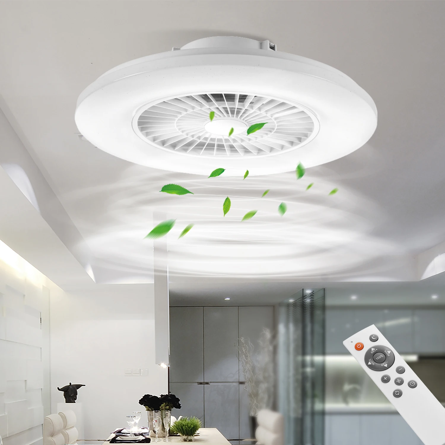 Ventilador de techo светодиодные де profesional Китай Фабрика para dormitorio количество con чехол ligera звездного