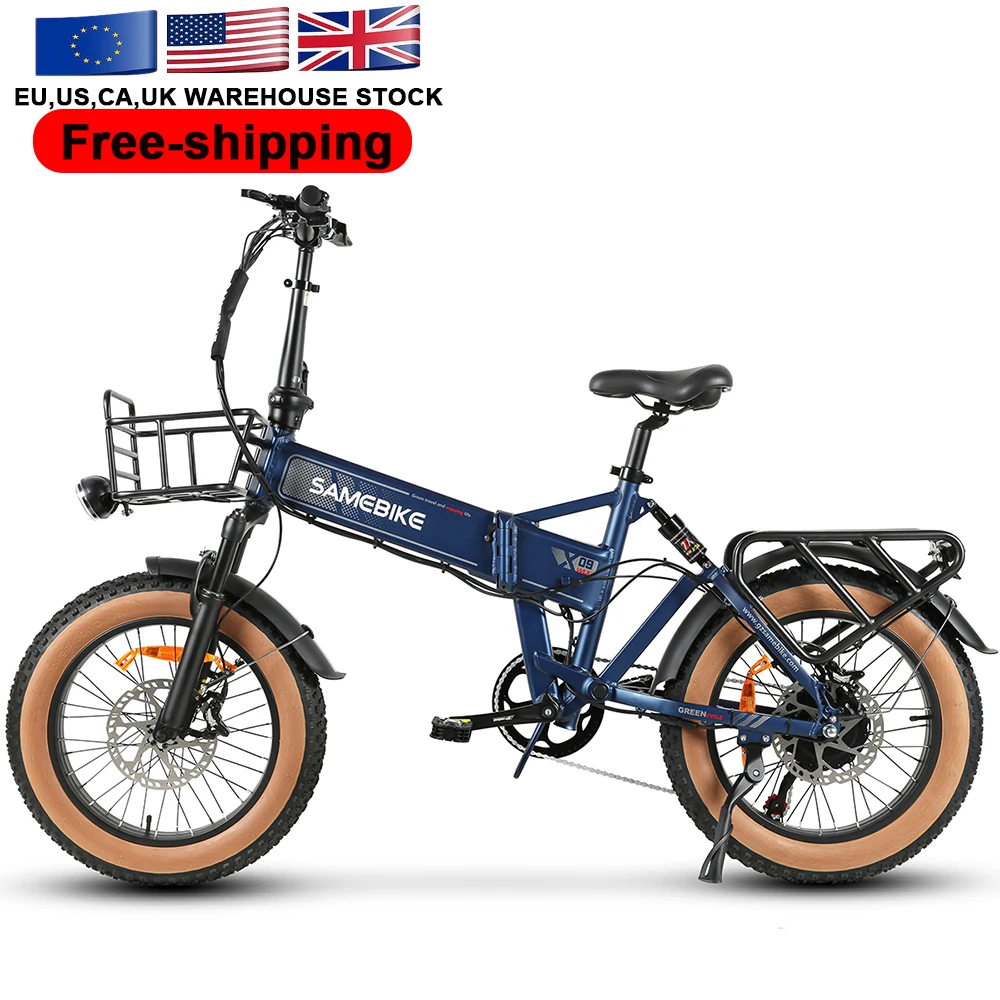 EU warehouse 20-Inch Fat Tire Folding Electric Bike XWLX09-II 1000W SHIMANO 7 Speed Motor 15AH Hydraulic Disc Lithium Battery