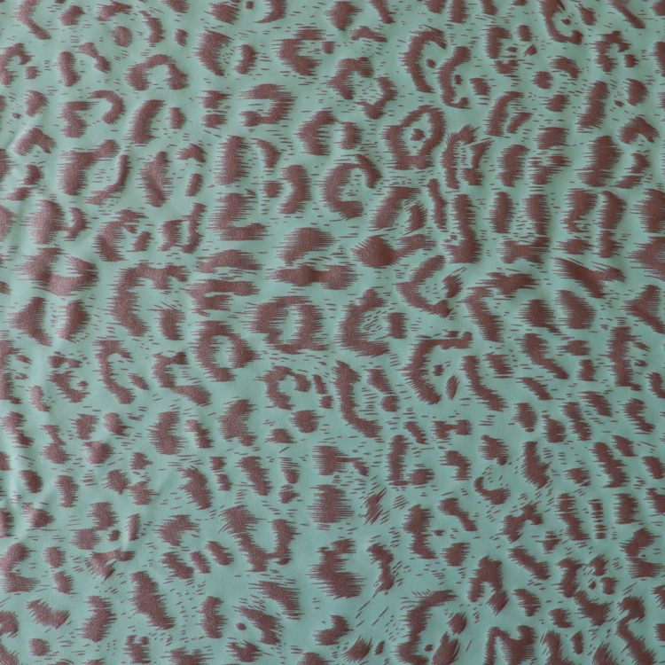 Custom Leopard Printed Spandex Fabric 40 D Width 63' Weight 230 G Nylon 75% Spandex 25% Knit 4 Way Stretch Yoga Fabric