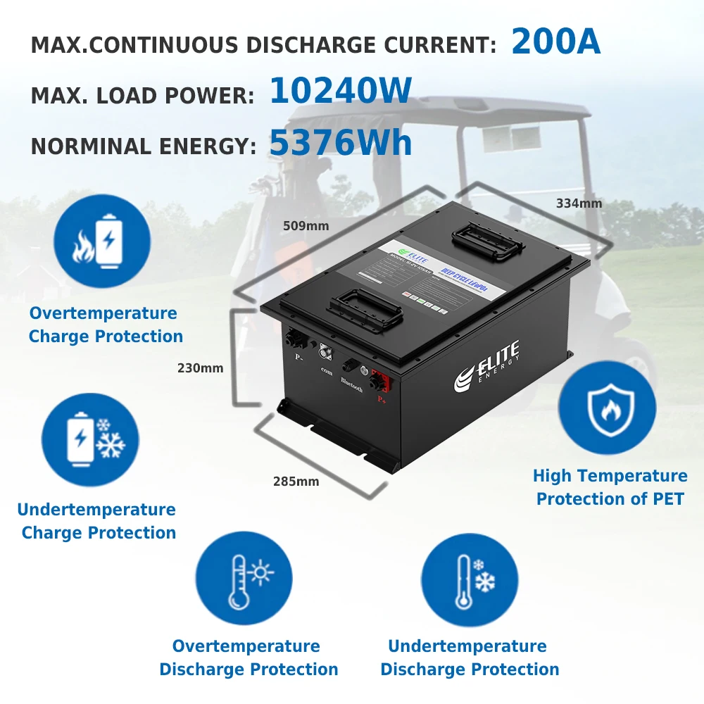 36V 48V 72V Lithium Golf Cart Battery Conversion kit 100Ah 105Ah 150Ah 160Ah LiFePO4 48 Volt LiFePO4 DIY Battery for Golf Carts