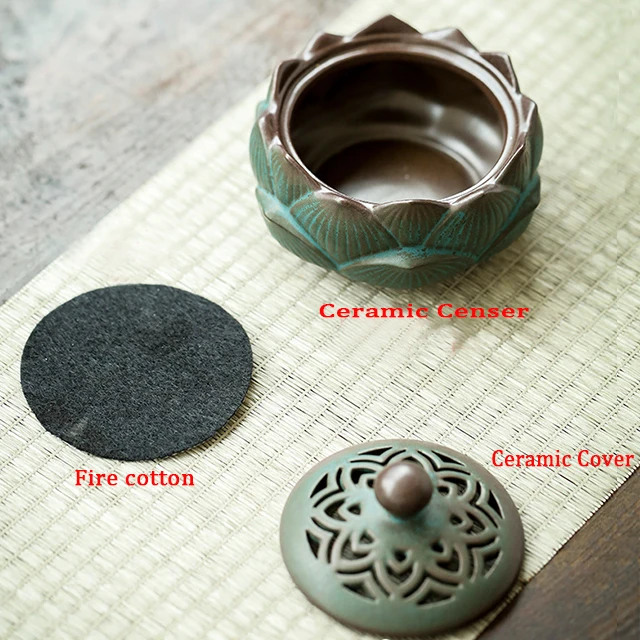 Hot Sale Handmade  Fancy Ceramic Lotus Incense Stick Holder Incense Burner
