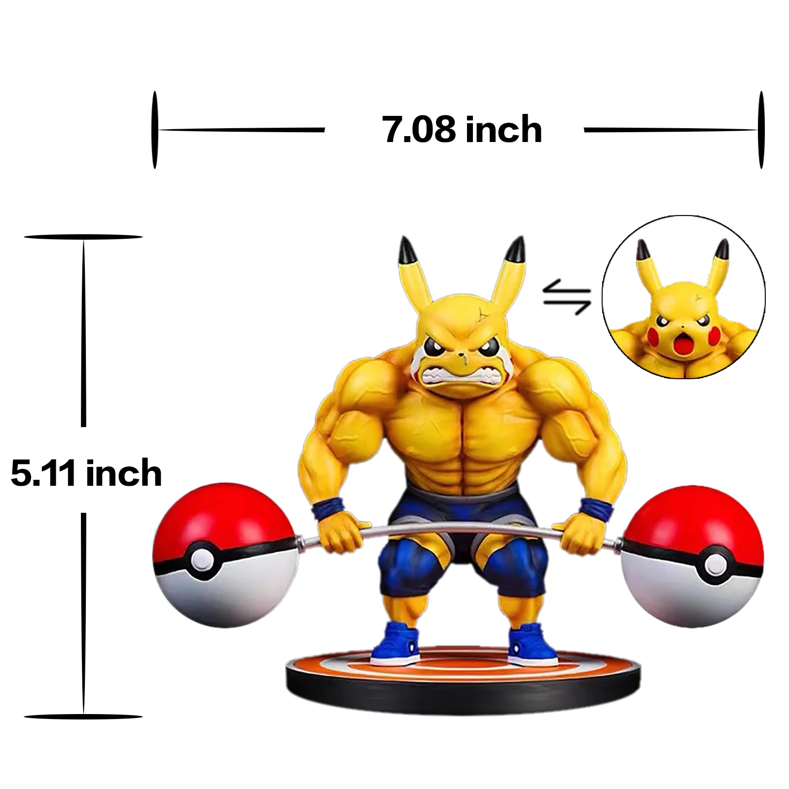 Anime figure toys Two heads P1KACHU Muscle model GK PVC Figures Toys