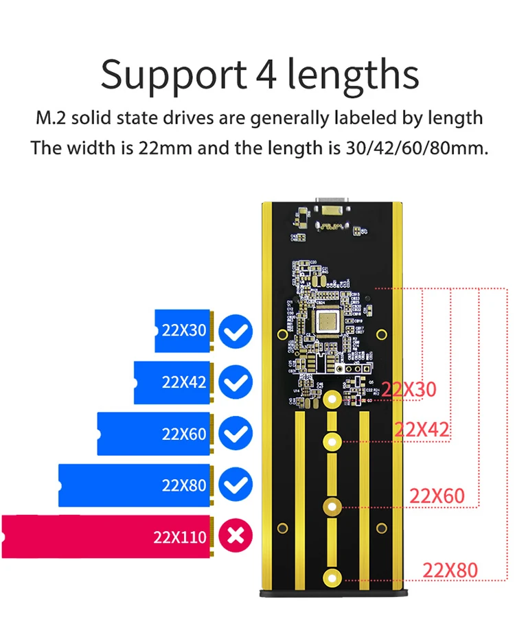 M.2 NVMe ssd Enclosure, USB C 3.1 Gen2 PCIe SSD Caddy 10Gbps Transfer Rate  Type C m.2 ssd enclosure