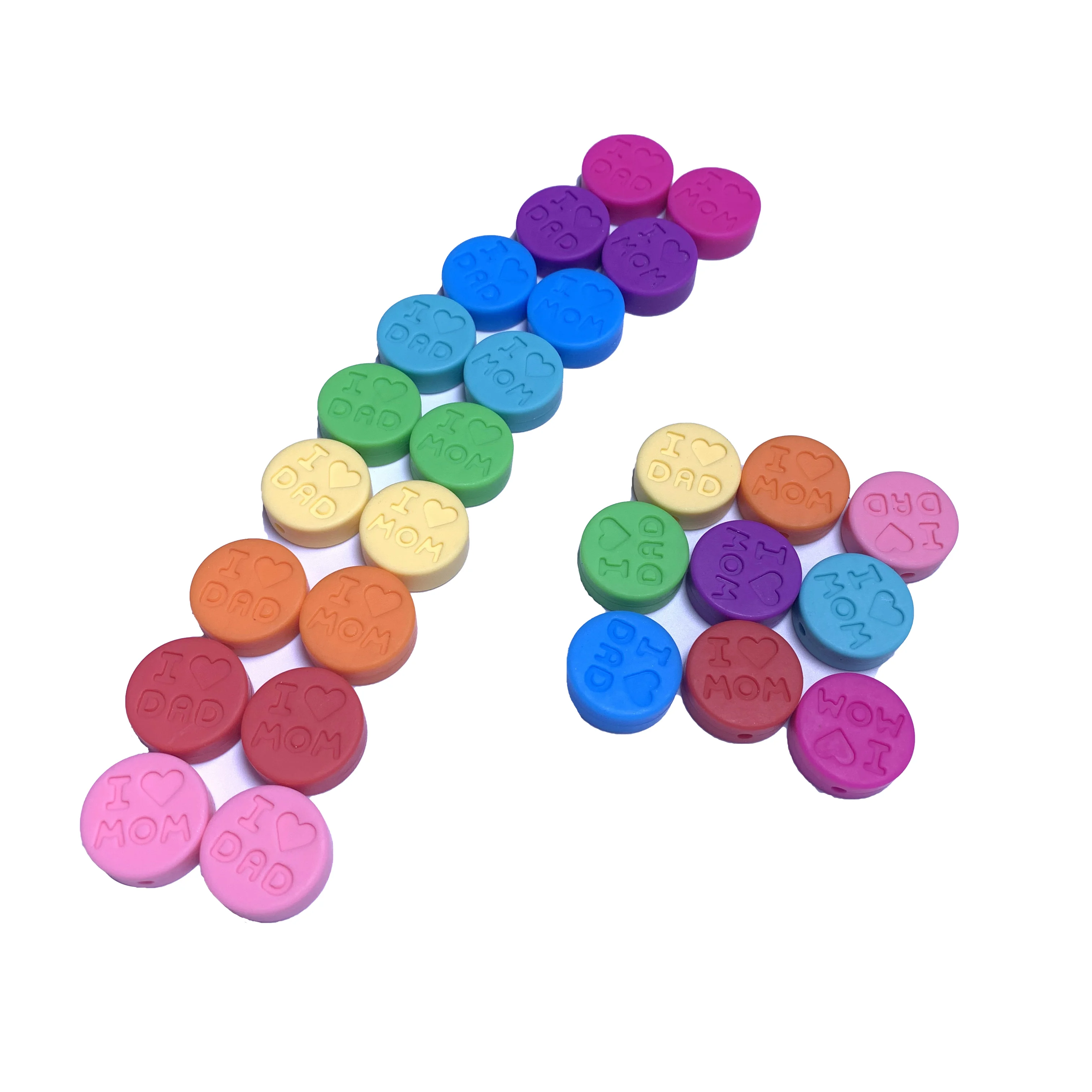  Новые бусины для ожерелья мам безопасные экологически чистые силиконовые изготовления ювелирных изделий I love mon dad